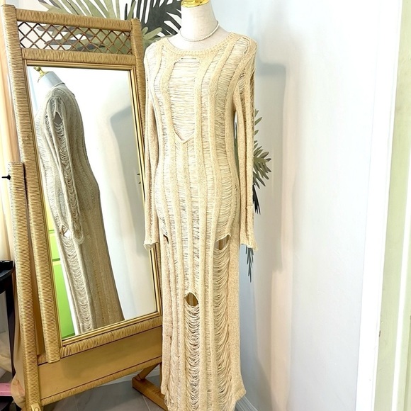 Fashion Nova,Los Cabos Crochet Dress in Ivory, Excellent Condition, Size L - Picture 13 of 15